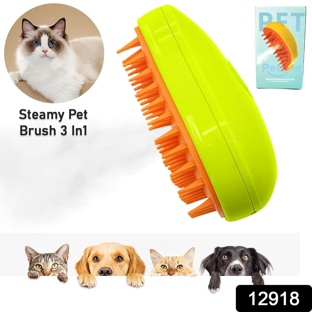 3 In1 Cat Steamy Brush, Self Cleaning Steam Cat Brush Cat Steamer Brush for Massage