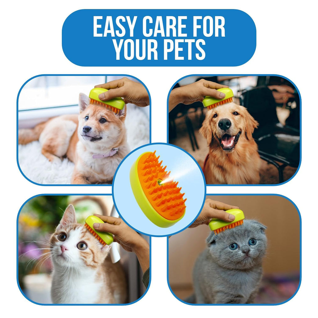 3 In1 Cat Steamy Brush, Self Cleaning Steam Cat Brush Cat Steamer Brush for Massage